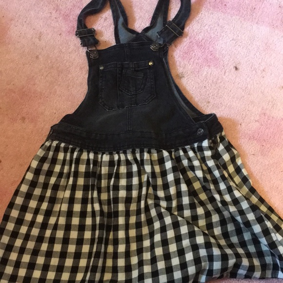Black jumper/skirt plaid black and white - Picture 1 of 3